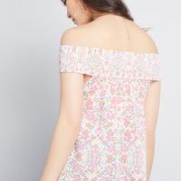 ModCloth Floral Off-Shoulder Top Size Medium - Picture 4 of 4